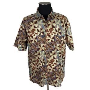 Kahala 100% Cotton Novelty Short Sleeve Hawaiian Shirt - Men’s L
